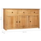 vidaXL Aparador de madera maciza de pino estilo Panamá 135x40x80 cm vidaXL Aparador de madera maciza de pino estilo Panamá 135x40x80 cm