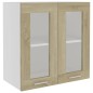 vidaXL Armario colgante vidrio y madera ingeniería roble 60x31x60 cm vidaXL Armario colgante vidrio y madera ingeniería roble 60x31x60 cm