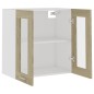 vidaXL Armario colgante vidrio y madera ingeniería roble 60x31x60 cm vidaXL Armario colgante vidrio y madera ingeniería roble 60x31x60 cm