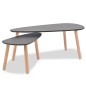 vidaXL Set de mesas de centro 2 unidades madera maciza de pino negro vidaXL Set de mesas de centro 2 unidades madera maciza de pino negro