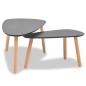 vidaXL Set de mesas de centro 2 unidades madera maciza de pino negro vidaXL Set de mesas de centro 2 unidades madera maciza de pino negro
