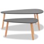 vidaXL Set de mesas de centro 2 unidades madera maciza de pino negro vidaXL Set de mesas de centro 2 unidades madera maciza de pino negro