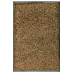 vidaXL Felpudo lavable marrón 60x90 cm
