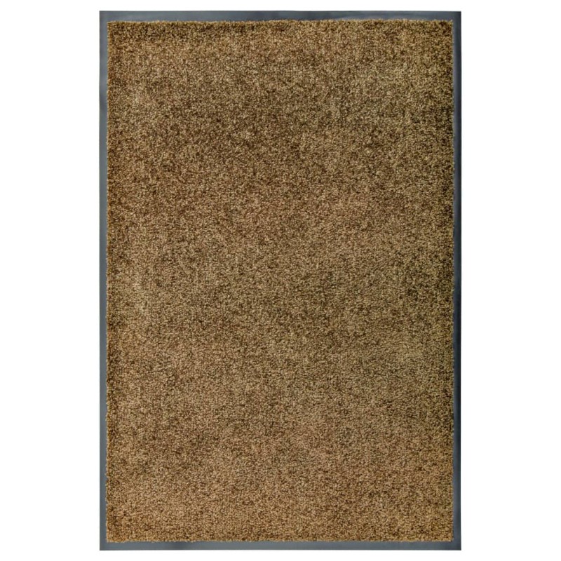 vidaXL Felpudo lavable marrón 60x90 cm vidaXL Felpudo lavable marrón 60x90 cm