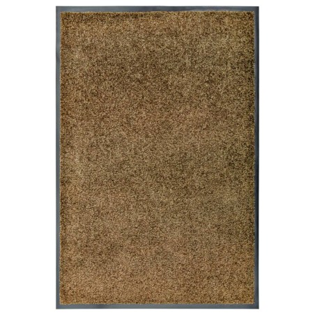 vidaXL Felpudo lavable marrón 60x90 cm