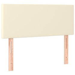 vidaXL Cabecero de cuero sintético color crema 100x5x78/88 cm