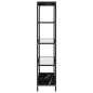 vidaXL Estantería vidrio transparente y negro mármol 100x36x168 cm