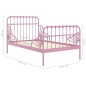 vidaXL Estructura de cama extensible metal rosa 80x130/200 cm vidaXL Estructura de cama extensible metal rosa 80x130/200 cm