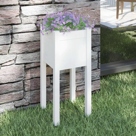 vidaXL Jardinera de madera maciza de pino blanco 31x31x70 cm