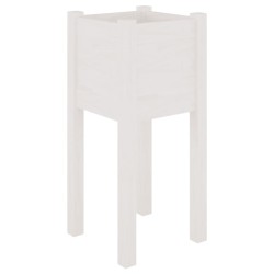 vidaXL Jardinera de madera maciza de pino blanco 31x31x70 cm