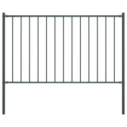 vidaXL Panel de valla y postes acero recubrimiento polvo gris 1,7x1 m