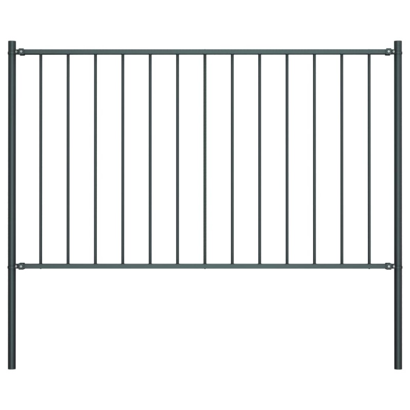 vidaXL Panel de valla y postes acero recubrimiento polvo gris 1,7x1 m vidaXL Panel de valla y postes acero recubrimiento polvo gris 1,7x1 m