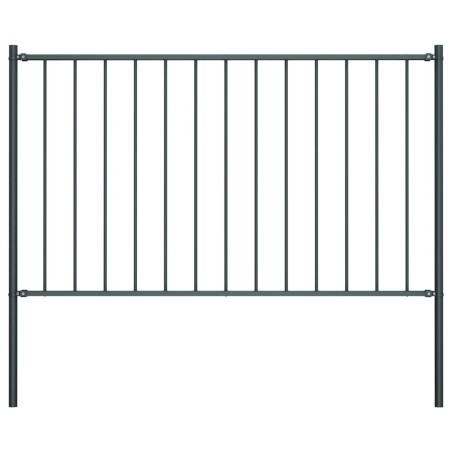 vidaXL Panel de valla y postes acero recubrimiento polvo gris 1,7x1 m