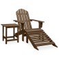 vidaXL Silla con otomana y mesa jardín Adirondack abeto macizo marrón vidaXL Silla con otomana y mesa jardín Adirondack abeto macizo marrón