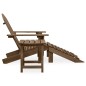 vidaXL Silla con otomana y mesa jardín Adirondack abeto macizo marrón vidaXL Silla con otomana y mesa jardín Adirondack abeto macizo marrón