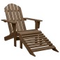 vidaXL Silla con otomana y mesa jardín Adirondack abeto macizo marrón vidaXL Silla con otomana y mesa jardín Adirondack abeto macizo marrón