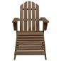 vidaXL Silla con otomana y mesa jardín Adirondack abeto macizo marrón vidaXL Silla con otomana y mesa jardín Adirondack abeto macizo marrón