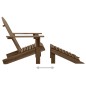 vidaXL Silla con otomana y mesa jardín Adirondack abeto macizo marrón vidaXL Silla con otomana y mesa jardín Adirondack abeto macizo marrón