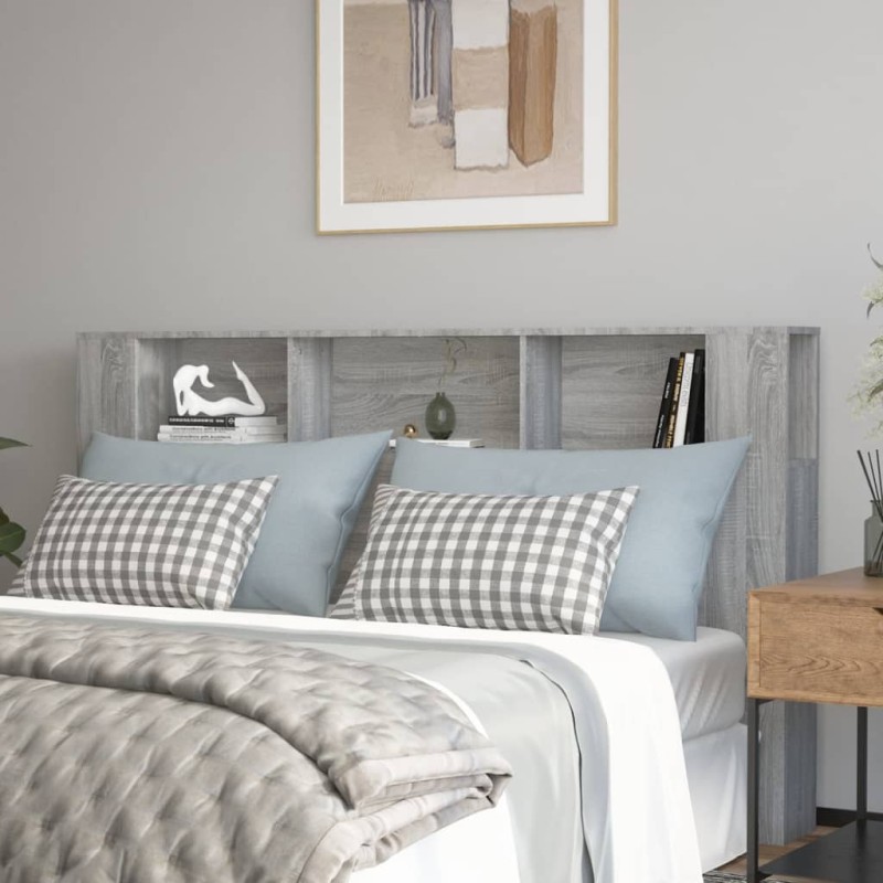 vidaXL Mueble cabecero gris Sonoma 180x18,5x104,5 cm vidaXL Mueble cabecero gris Sonoma 180x18,5x104,5 cm