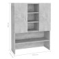 vidaXL Armario de lavadora gris hormigón 70,5x25,5x90 cm