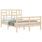 vidaXL Estructura de cama con cabecero madera maciza 140x190 cm