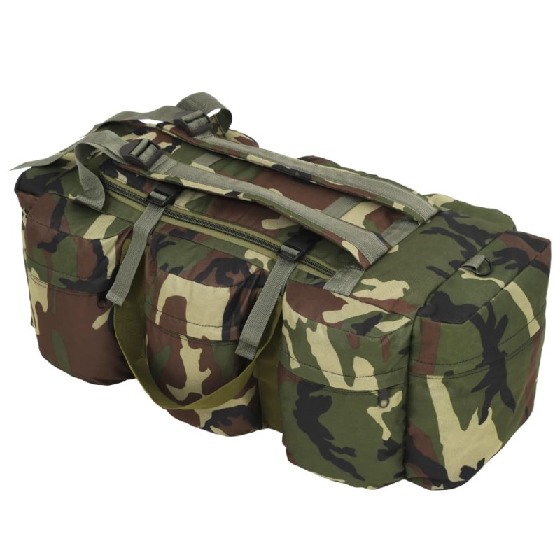 vidaXL Bolso de lona estilo militar 3-en-1 90 L camuflaje vidaXL Bolso de lona estilo militar 3-en-1 90 L camuflaje