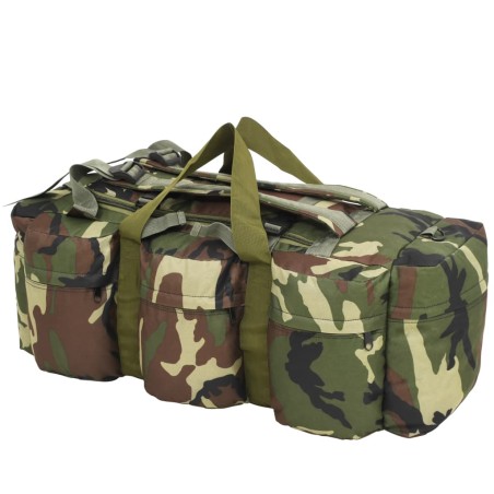 vidaXL Bolso de lona estilo militar 3-en-1 90 L camuflaje