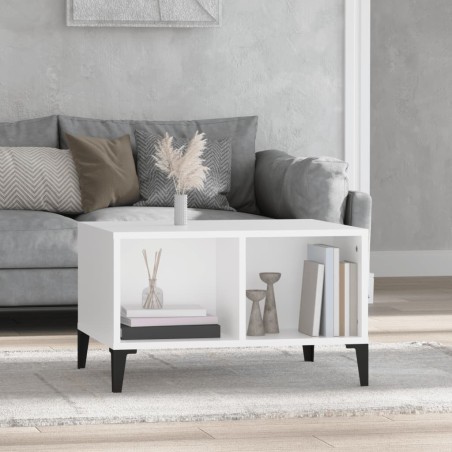 vidaXL Mesa de centro madera contrachapada blanco 60x50x36,5 cm