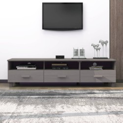 vidaXL Mueble de TV HAMAR madera maciza de pino gris claro 158x40x40