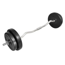 vidaXL Barra curl con pesas 30 kg