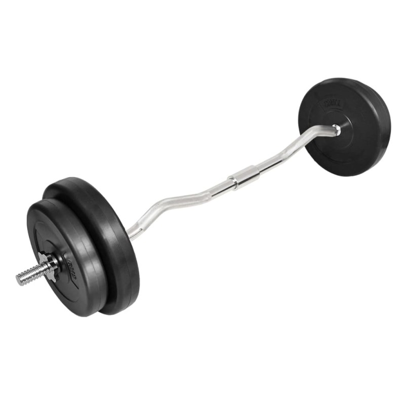 vidaXL Barra curl con pesas 30 kg vidaXL Barra curl con pesas 30 kg
