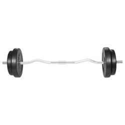 vidaXL Barra curl con pesas 30 kg
