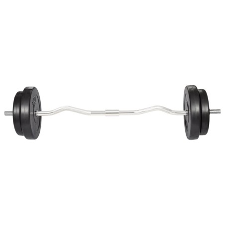vidaXL Barra curl con pesas 30 kg