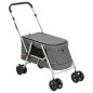 vidaXL Cochecito para perros plegable tela lino gris 100x49x96 cm