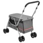 vidaXL Cochecito para perros plegable tela lino gris 100x49x96 cm