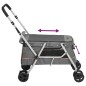vidaXL Cochecito para perros plegable tela lino gris 100x49x96 cm