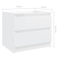 vidaXL Mesitas noche 2 ud madera ingeniería blanco brillo 50x39x43,5cm vidaXL Mesitas noche 2 ud madera ingeniería blanco brillo 50x39x43,5cm