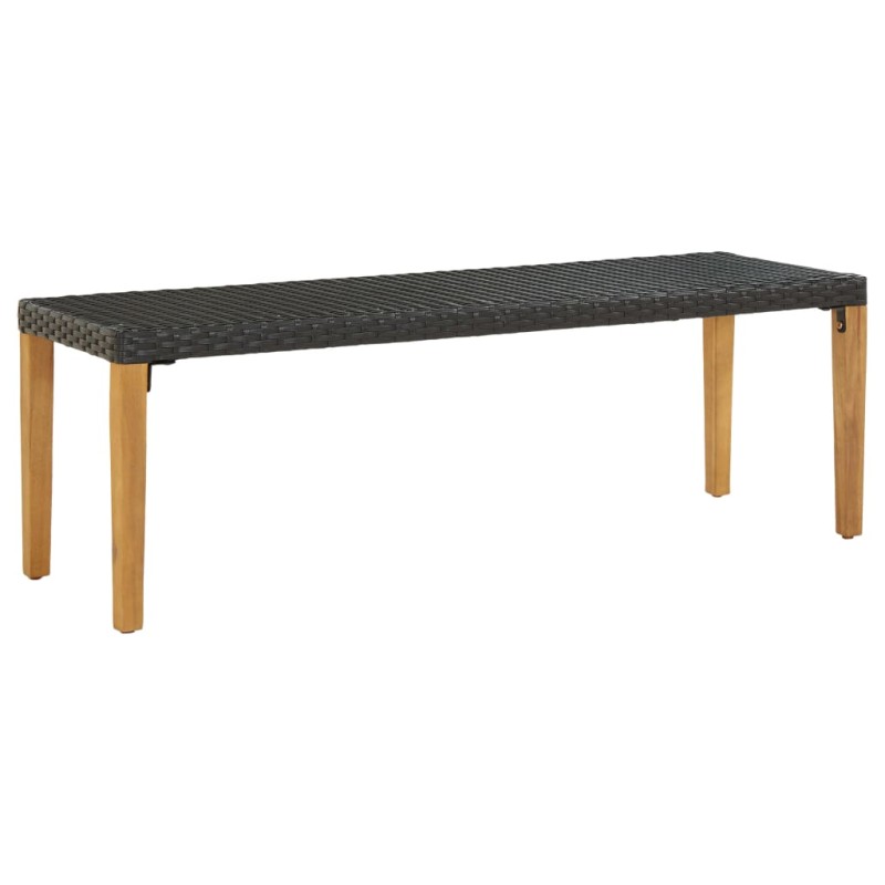 vidaXL Banco de jardín de ratán sintético negro 80 cm vidaXL Banco de jardín de ratán sintético negro 80 cm