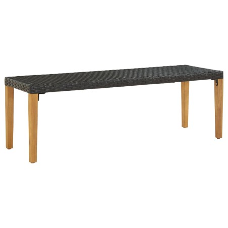 vidaXL Banco de jardín de ratán sintético negro 80 cm