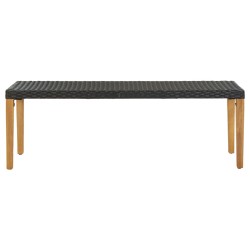 vidaXL Banco de jardín de ratán sintético negro 80 cm