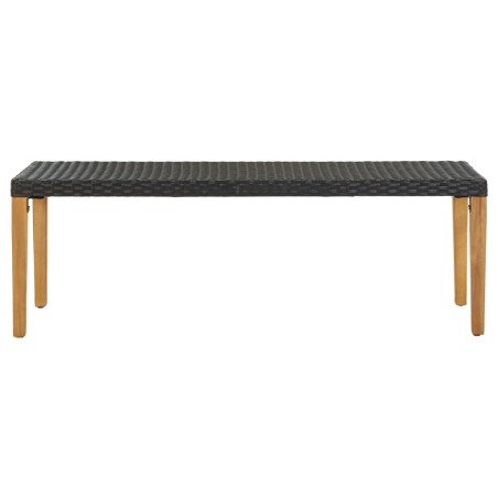 vidaXL Banco de jardín de ratán sintético negro 80 cm