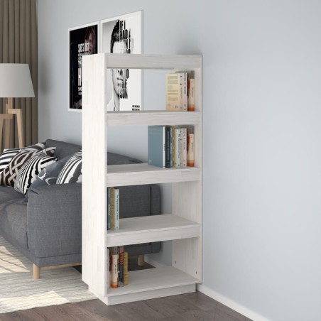 vidaXL Estantería/divisor de espacios madera pino blanco 60x35x135 cm