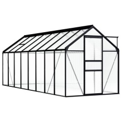vidaXL Invernadero de aluminio gris antracita 9,31 m²