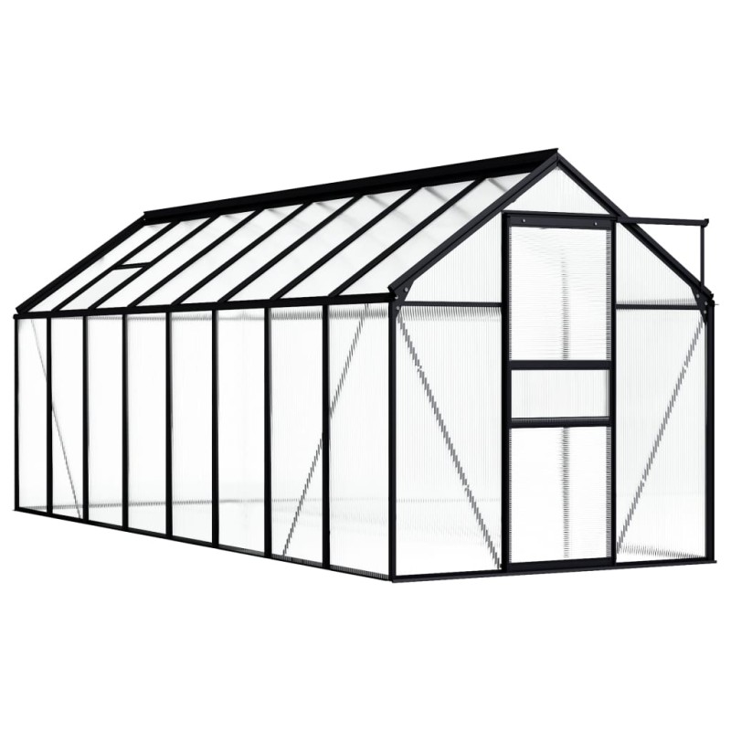 vidaXL Invernadero de aluminio gris antracita 9,31 m² vidaXL Invernadero de aluminio gris antracita 9,31 m²