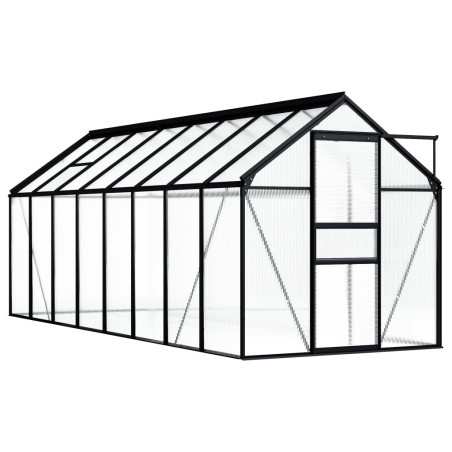 vidaXL Invernadero de aluminio gris antracita 9,31 m²
