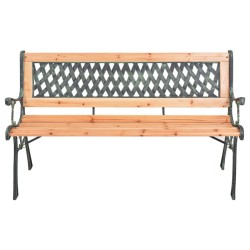 vidaXL Banco de jardín hierro fundido y madera maciza de abeto 116 cm