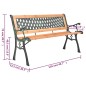 vidaXL Banco de jardín hierro fundido y madera maciza de abeto 116 cm vidaXL Banco de jardín hierro fundido y madera maciza de abeto 116 cm