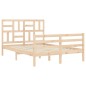 vidaXL Estructura de cama con cabecero madera maciza 140x190 cm