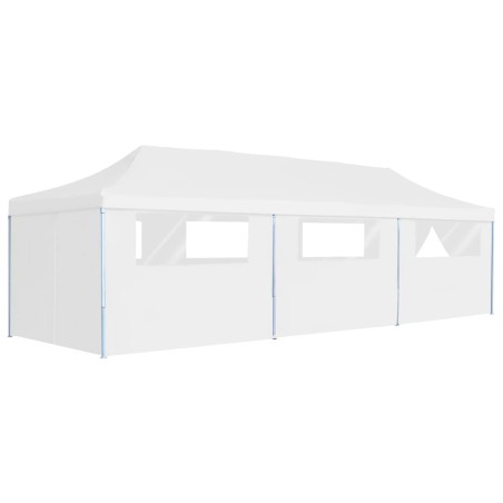 vidaXL Carpa de fiestas pop-up plegable con 8 paredes blanco 3x9 m