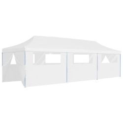 vidaXL Carpa de fiestas pop-up plegable con 8 paredes blanco 3x9 m